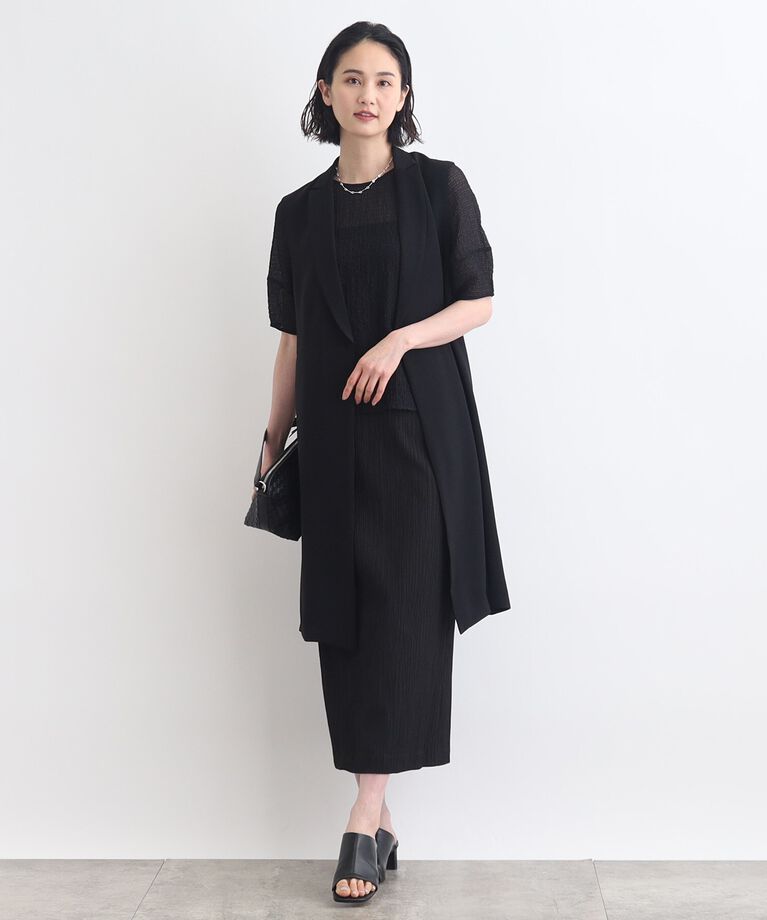 INDIVI「【洗える／凹凸素材】パフスリーブTブラウス」|Tシャツ・カットソー|