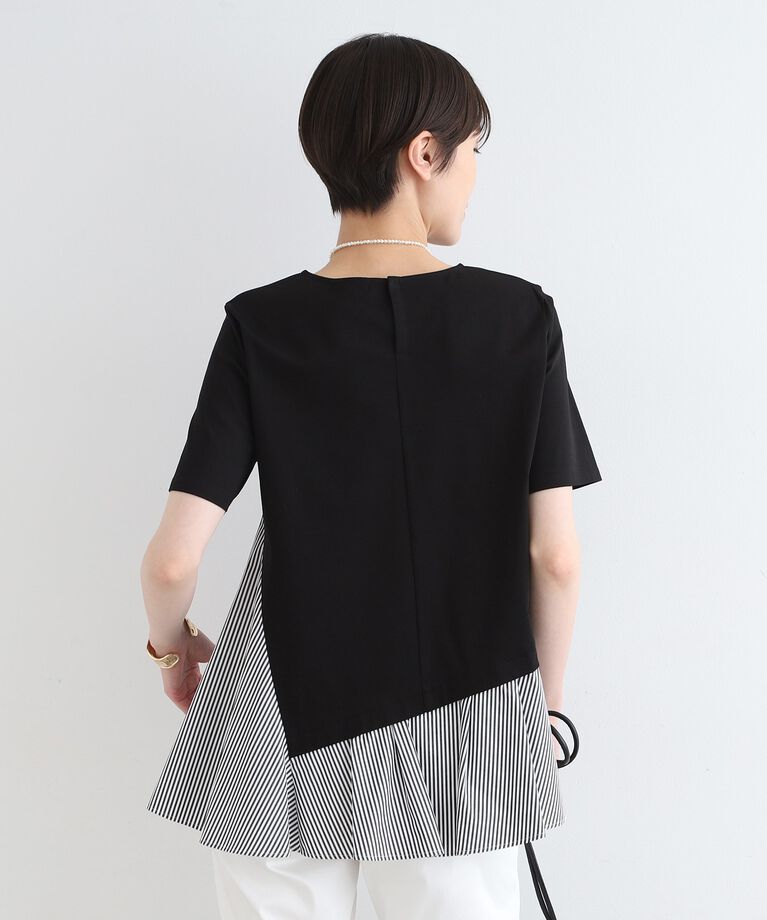 INDIVI「【洗える／ストライプ柄】レイヤード風Tシャツ」|Tシャツ・カットソー|