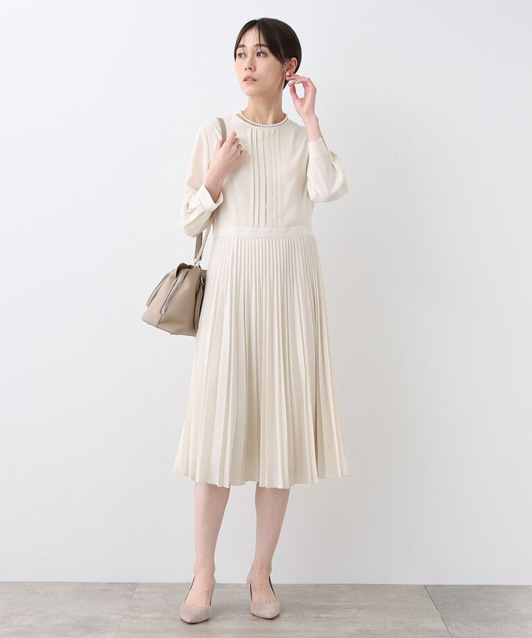 INDIVI「春SALE！【洗える】スタイルUPプリーツワンピース」|ワンピース|