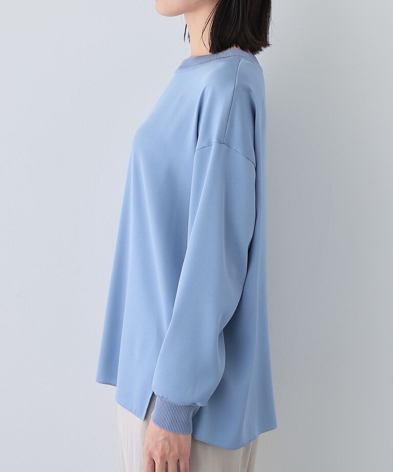 INDIVI「【洗える】異素材ドッキングトップス」|Tシャツ・カットソー|