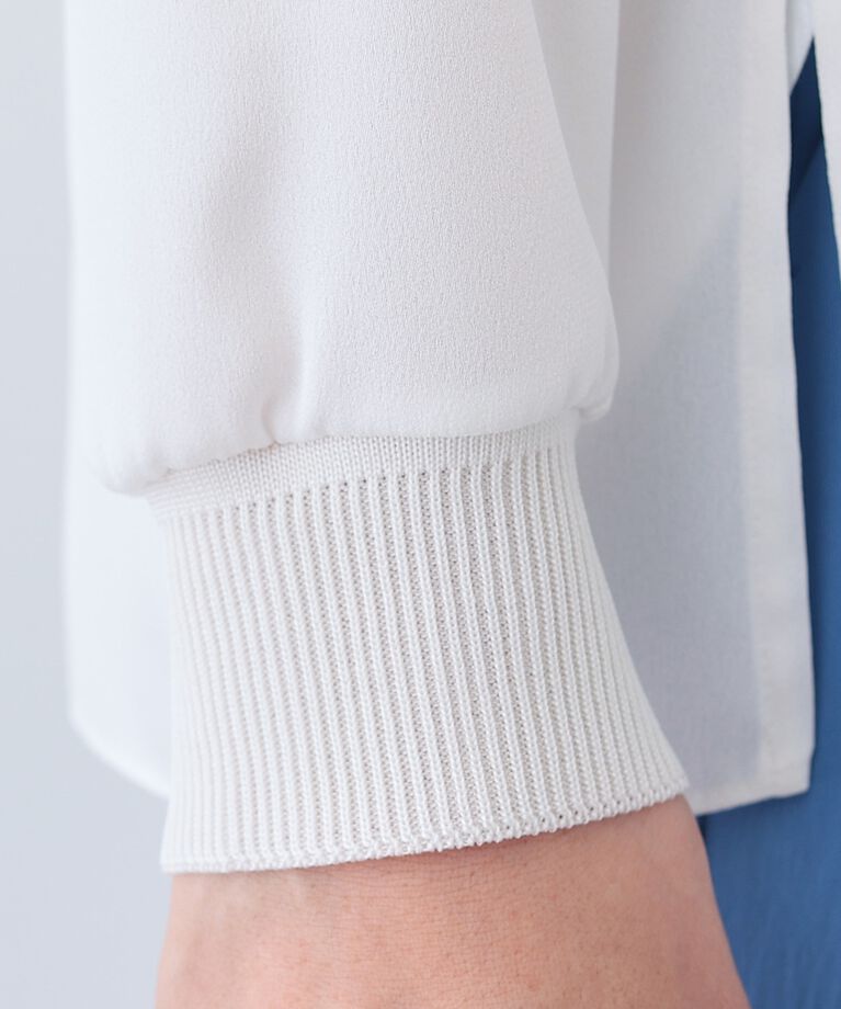INDIVI「【洗える】異素材ドッキングトップス」|Tシャツ・カットソー|