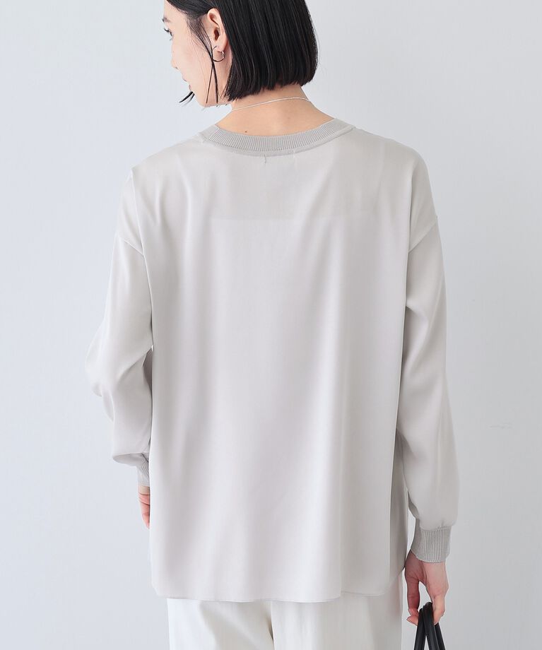 INDIVI「【洗える】異素材ドッキングトップス」|Tシャツ・カットソー|