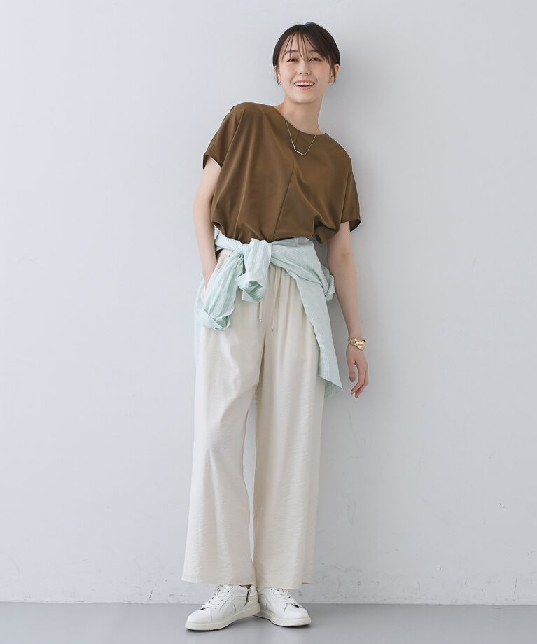 INDIVI「春SALE！【通気性◎撥水／接触冷感／UVケア】ドルマンスリーブブラウス」|シャツ・ブラウス|