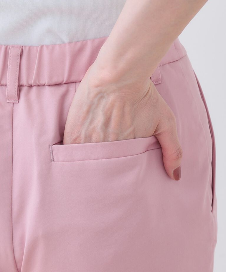 INDIVI「【洗える／高ストレッチ】クロップド丈サテンテーパードパンツ」|その他|