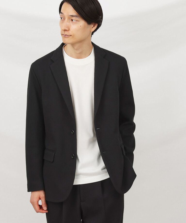TAKEO KIKUCHI「【抗菌防臭】クロスウィーブ ジャケット」|テーラードジャケット|ﾌﾞﾗｯｸ(019)