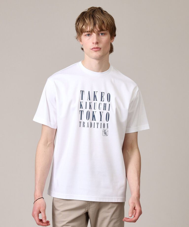 TAKEO KIKUCHI「【プリントT／日本製】メッセージ プリント Tシャツ」|Tシャツ・カットソー|ホワイト(001)