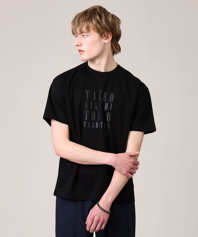 TAKEO KIKUCHI「【プリントT／日本製】メッセージ プリント Tシャツ」|Tシャツ・カットソー|ブラック(019)