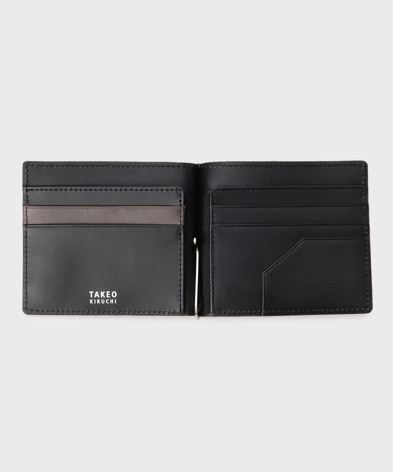 TAKEO KIKUCHI「【NEW レザーリップルシリーズ】マネークリップ付 サプレス ウォレット」|財布|