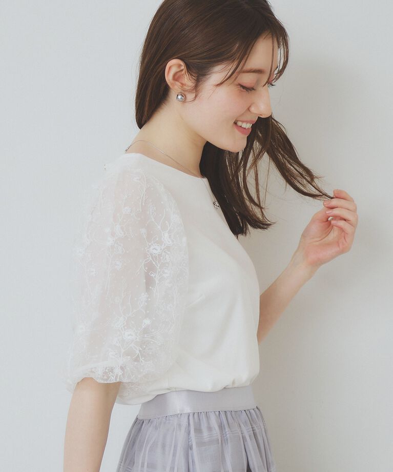 index「シアーバルーンスリーブトップス【洗濯機洗い可/接触冷感】」|Tシャツ・カットソー|