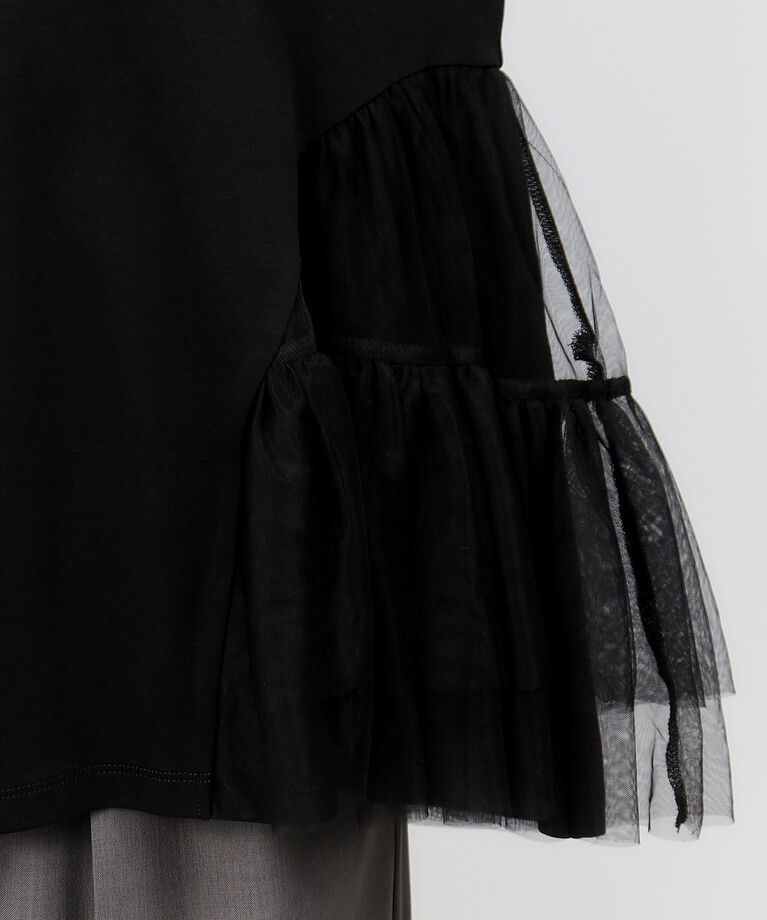 OPAQUE.CLIP「チュールドッキングティアードカットソー【洗濯機洗い可】」|Tシャツ・カットソー|