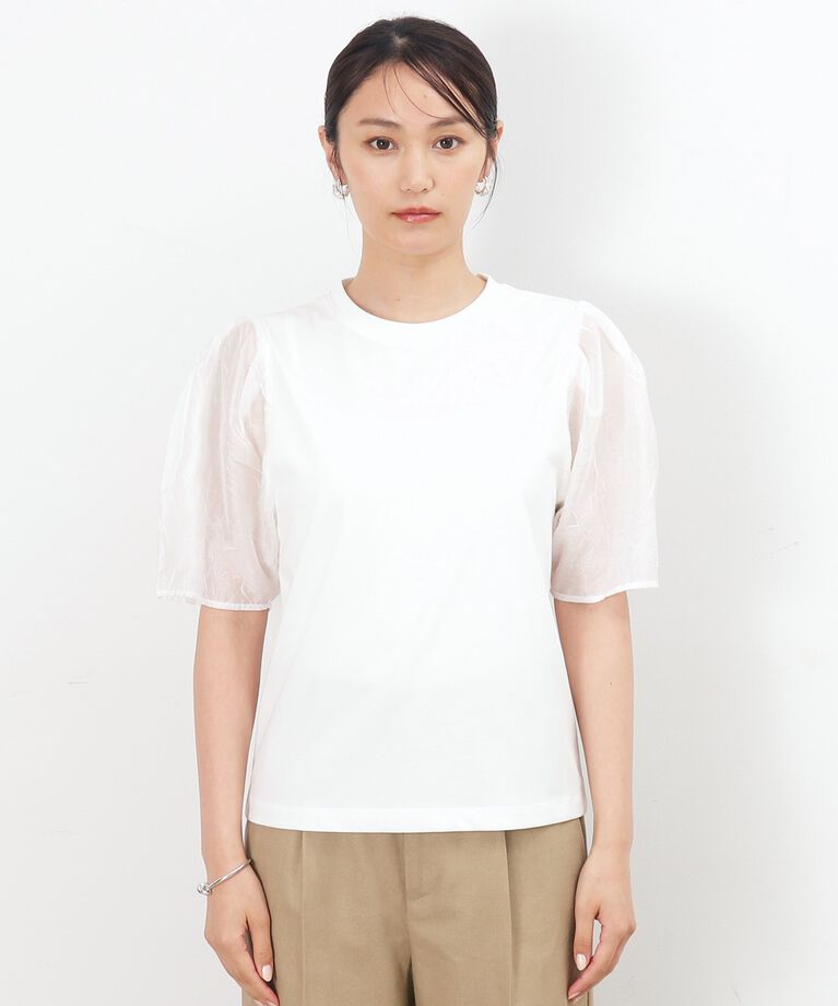 OPAQUE.CLIP「シアータックスリーブドッキングカットソー【洗濯機洗い可】」|Tシャツ・カットソー|
