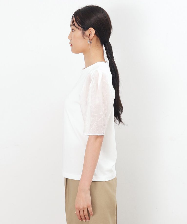 OPAQUE.CLIP「シアータックスリーブドッキングカットソー【洗濯機洗い可】」|Tシャツ・カットソー|