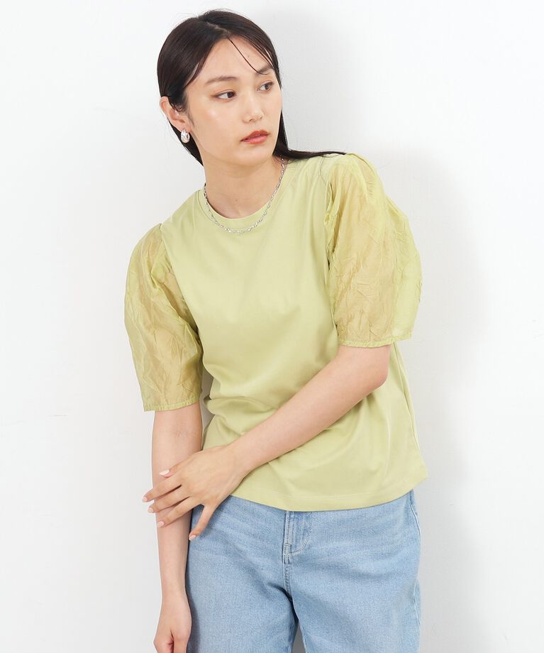 OPAQUE.CLIP「シアータックスリーブドッキングカットソー【洗濯機洗い可】」|Tシャツ・カットソー|