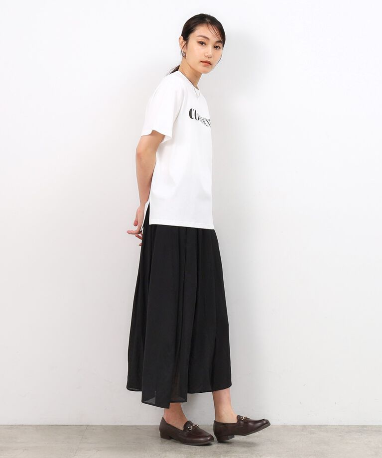 OPAQUE.CLIP「サイドスリットロゴTシャツ【洗濯機洗い可】」|Tシャツ・カットソー|