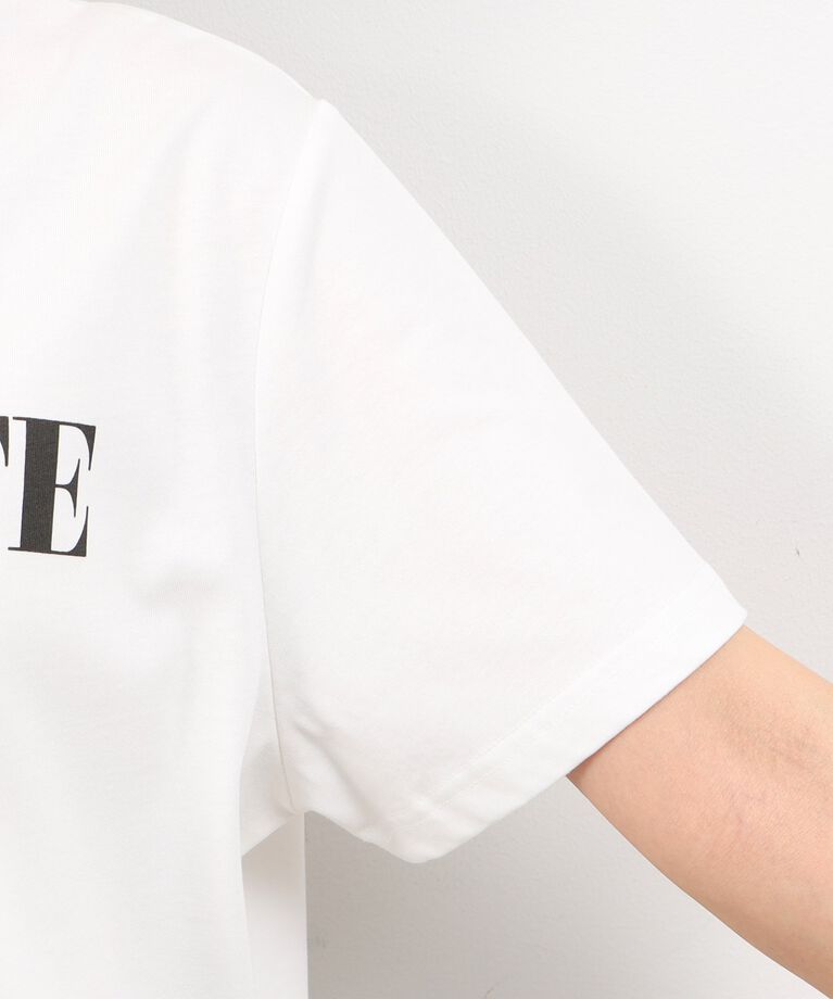 OPAQUE.CLIP「サイドスリットロゴTシャツ【洗濯機洗い可】」|Tシャツ・カットソー|