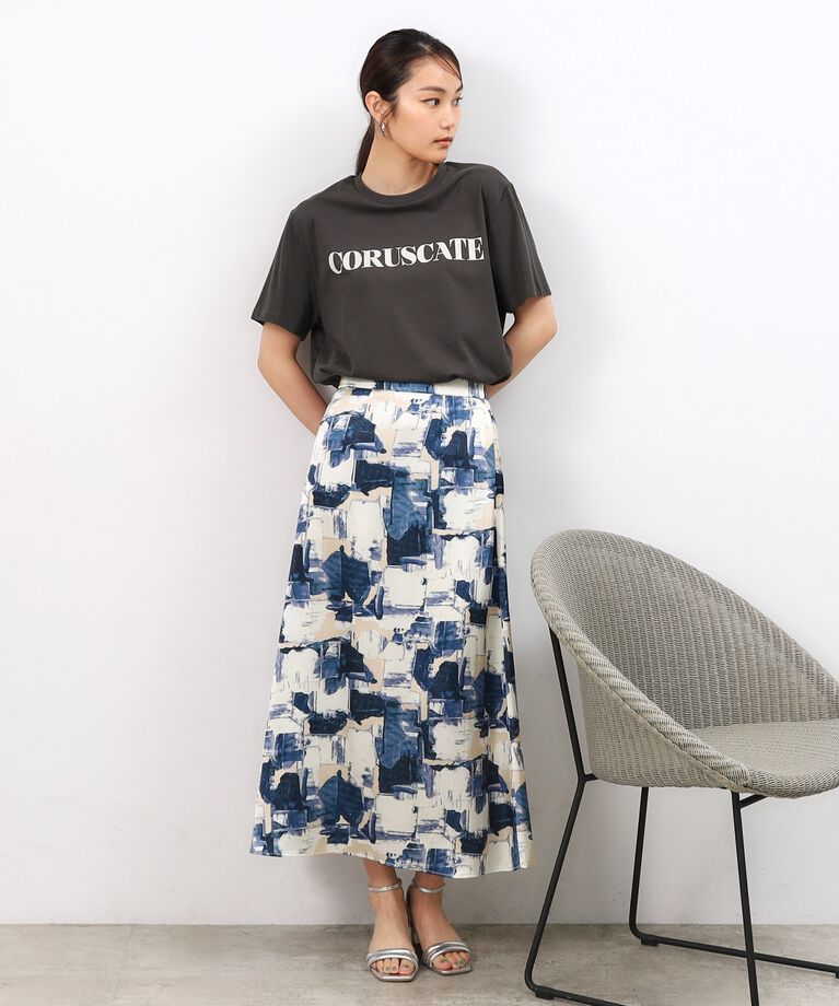 OPAQUE.CLIP「サイドスリットロゴTシャツ【洗濯機洗い可】」|Tシャツ・カットソー|