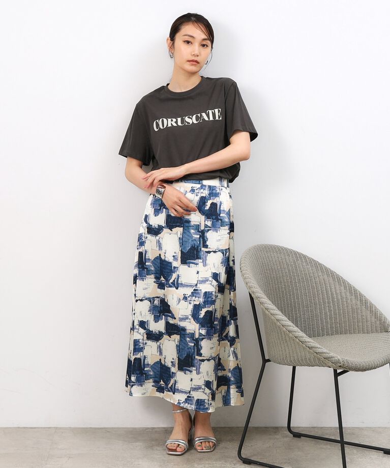 OPAQUE.CLIP「サイドスリットロゴTシャツ【洗濯機洗い可】」|Tシャツ・カットソー|