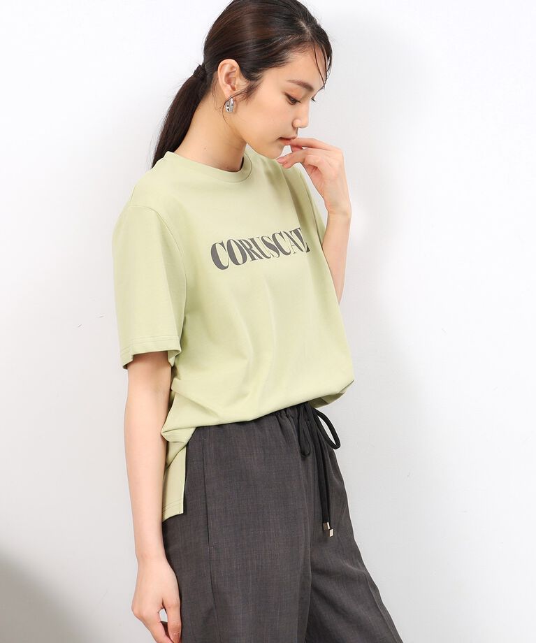OPAQUE.CLIP「サイドスリットロゴTシャツ【洗濯機洗い可】」|Tシャツ・カットソー|