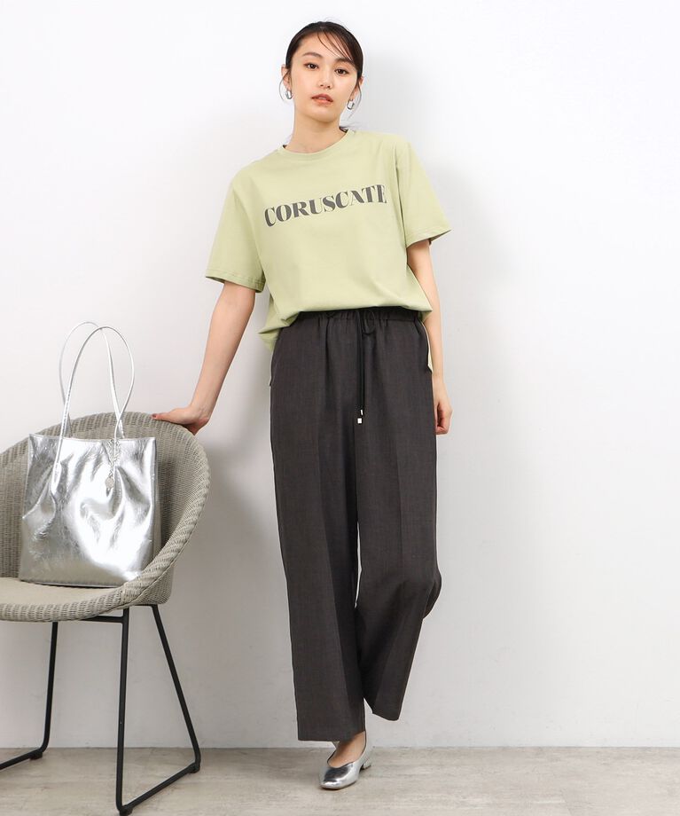 OPAQUE.CLIP「サイドスリットロゴTシャツ【洗濯機洗い可】」|Tシャツ・カットソー|