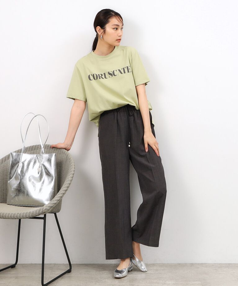 OPAQUE.CLIP「サイドスリットロゴTシャツ【洗濯機洗い可】」|Tシャツ・カットソー|