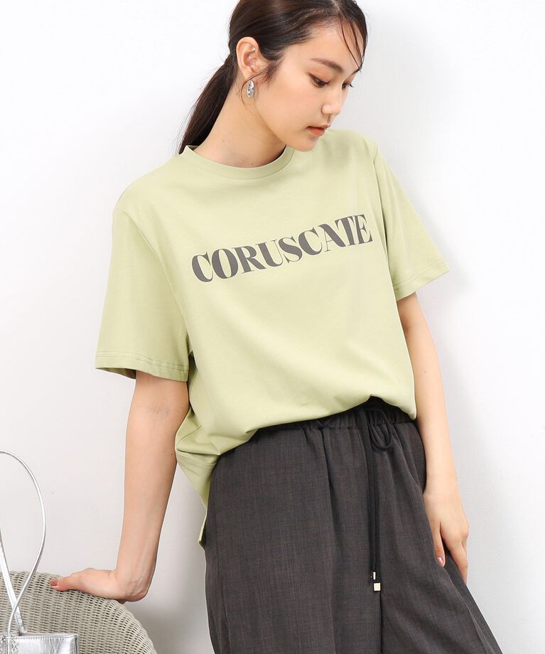 OPAQUE.CLIP「サイドスリットロゴTシャツ【洗濯機洗い可】」|Tシャツ・カットソー|ライトグリーン(02