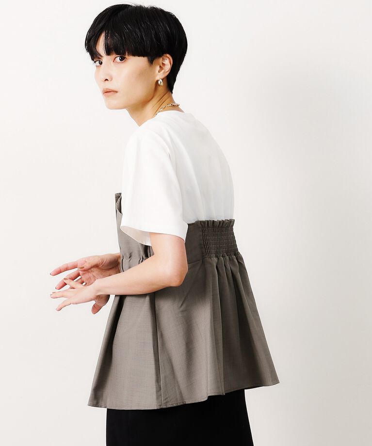 OPAQUE.CLIP「ビスチェドッキングカットソー【洗濯機洗い可】」|Tシャツ・カットソー|