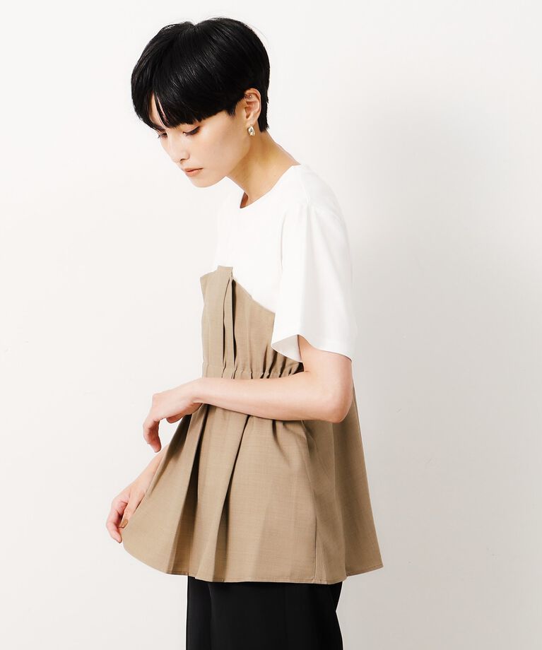 OPAQUE.CLIP「ビスチェドッキングカットソー【洗濯機洗い可】」|Tシャツ・カットソー|