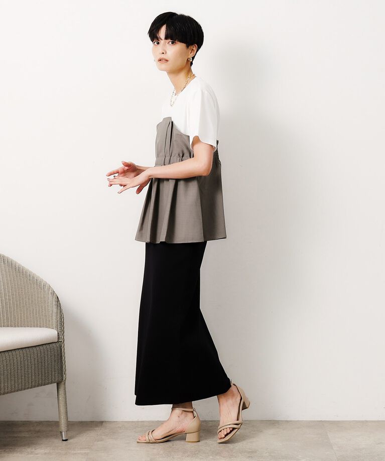 OPAQUE.CLIP「ビスチェドッキングカットソー【洗濯機洗い可】」|Tシャツ・カットソー|
