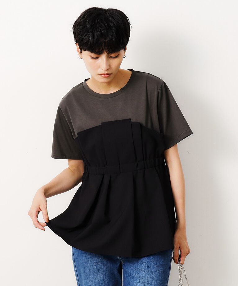OPAQUE.CLIP「ビスチェドッキングカットソー【洗濯機洗い可】」|Tシャツ・カットソー|