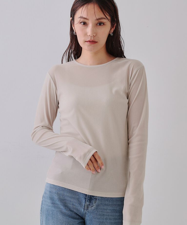 OPAQUE.CLIP「シアーベロアトップス【洗濯機洗い可】」|Tシャツ・カットソー|