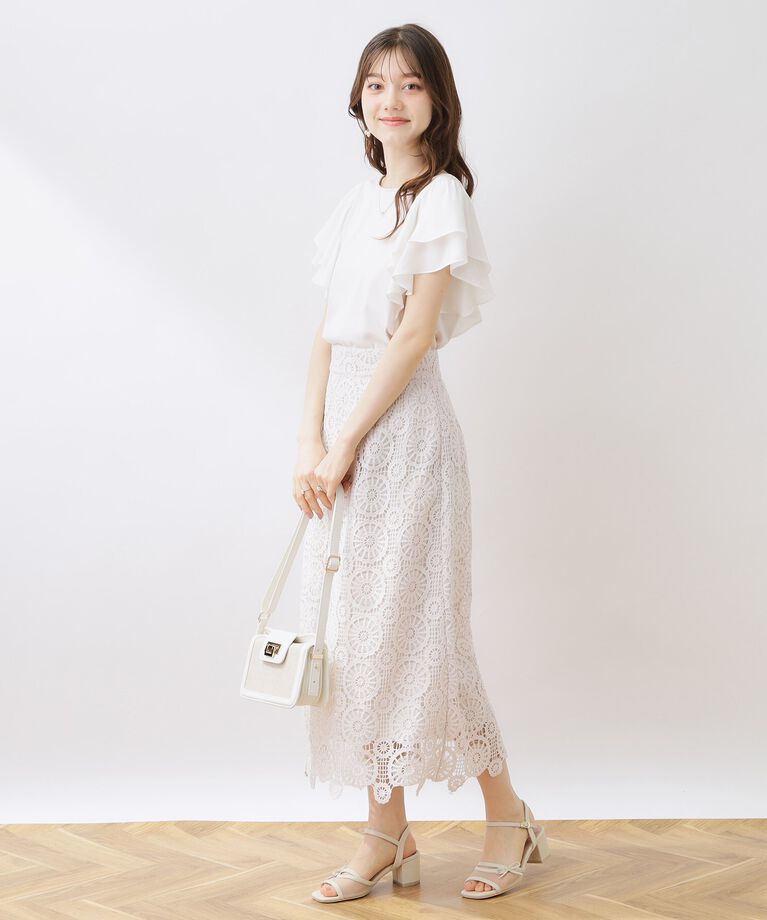 Couture broach「【接触冷感・UV・アンチピリング・二の腕カバー】フレアスリーブカットソー」|Tシャツ・カットソー|
