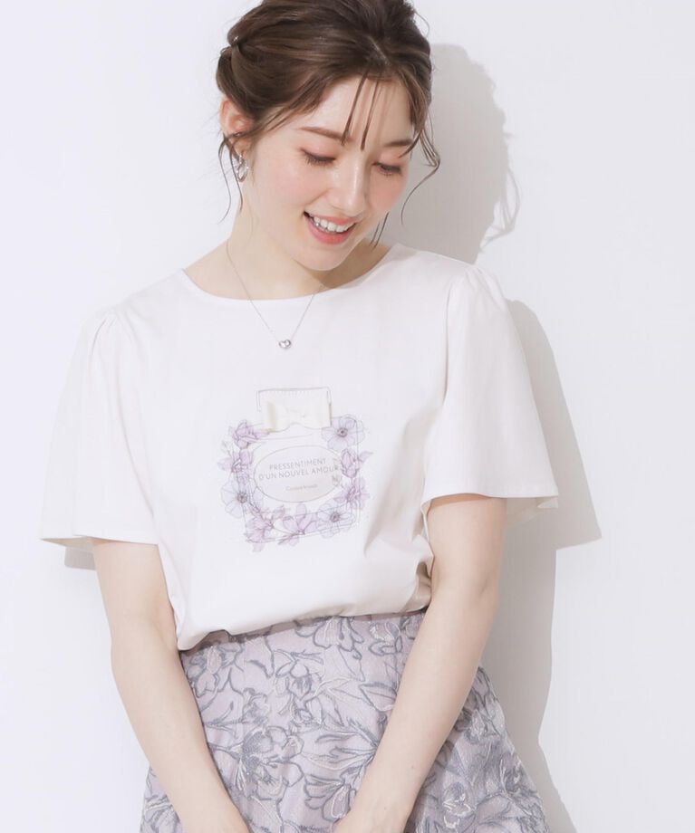 Couture broach「【接触冷感・UVカット】パフュームプリントTシャツ」|Tシャツ・カットソー|