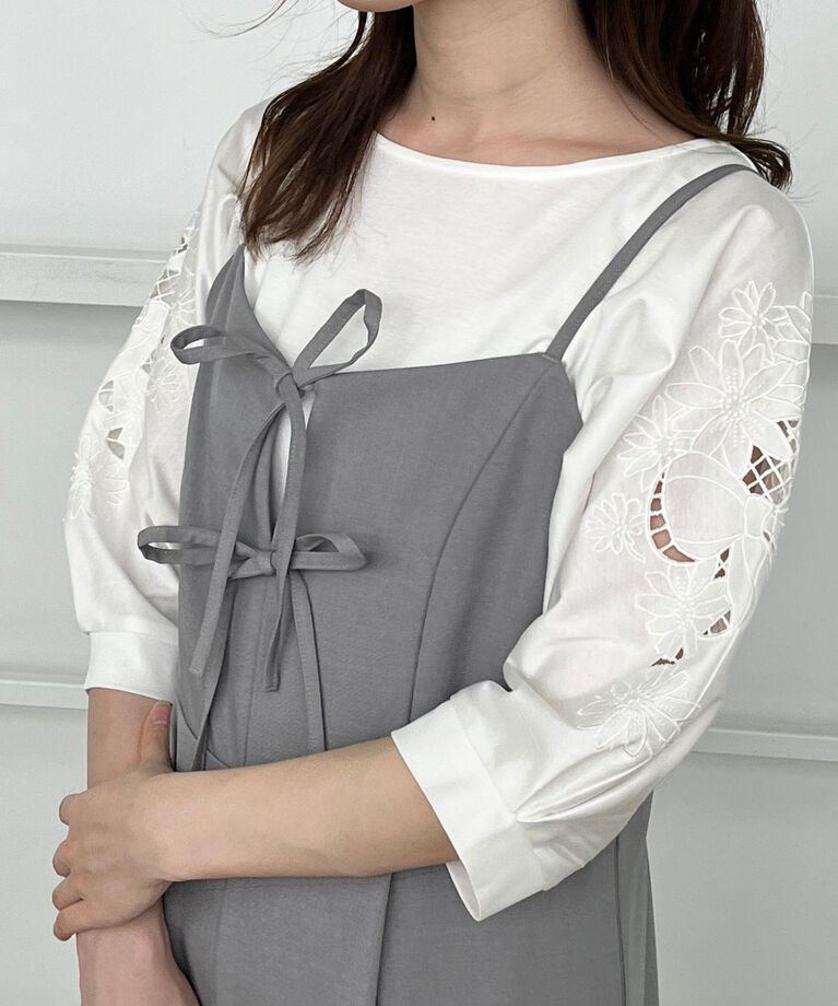 Couture broach「【大人可愛い・肩紐調節可能】リボンキャミサロペット」|オールインワン|