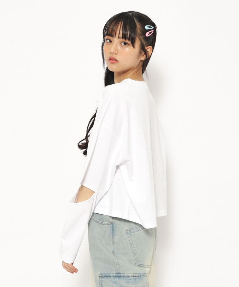 PINK-latte「エルボーカットTシャツ」|Tシャツ・カットソー|