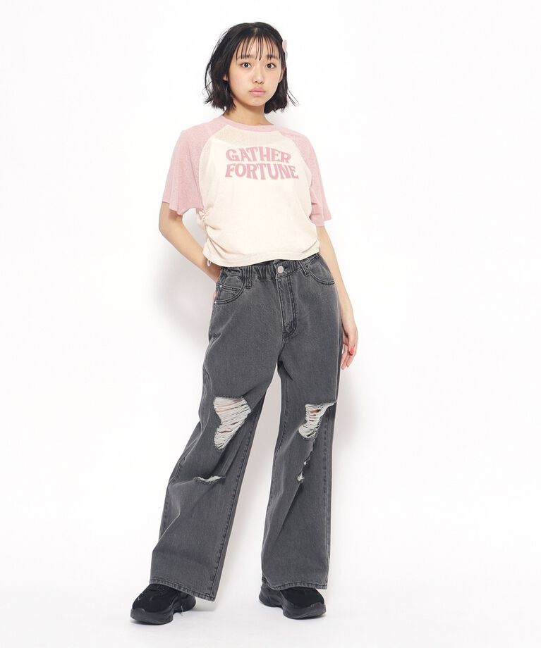 PINK-latte「【2点SET】シアーラグランTシャツ」|その他|
