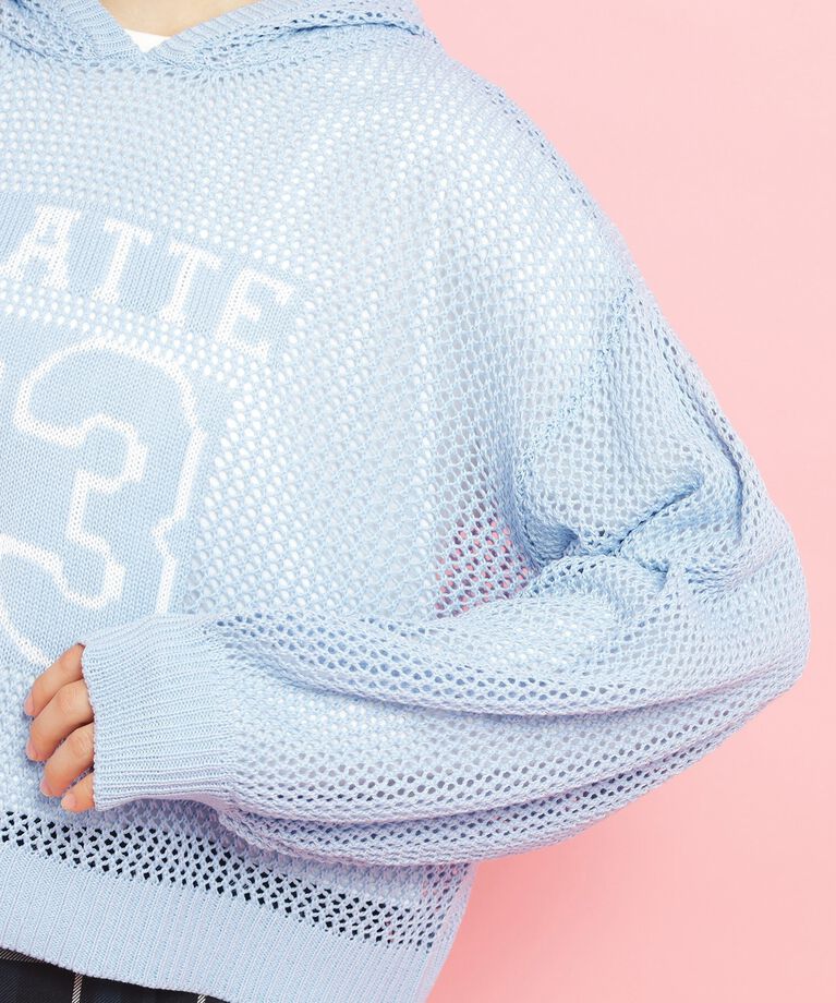 PINK-latte「【セットアイテム】ナンバリングメッシュ＋ロンT」|ニット・セーター|