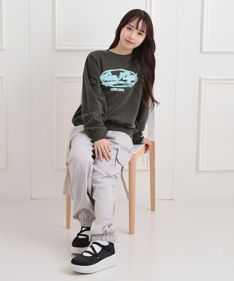 PINK-latte「ミニ裏かすれプリントプルオーバー」|Tシャツ・カットソー|