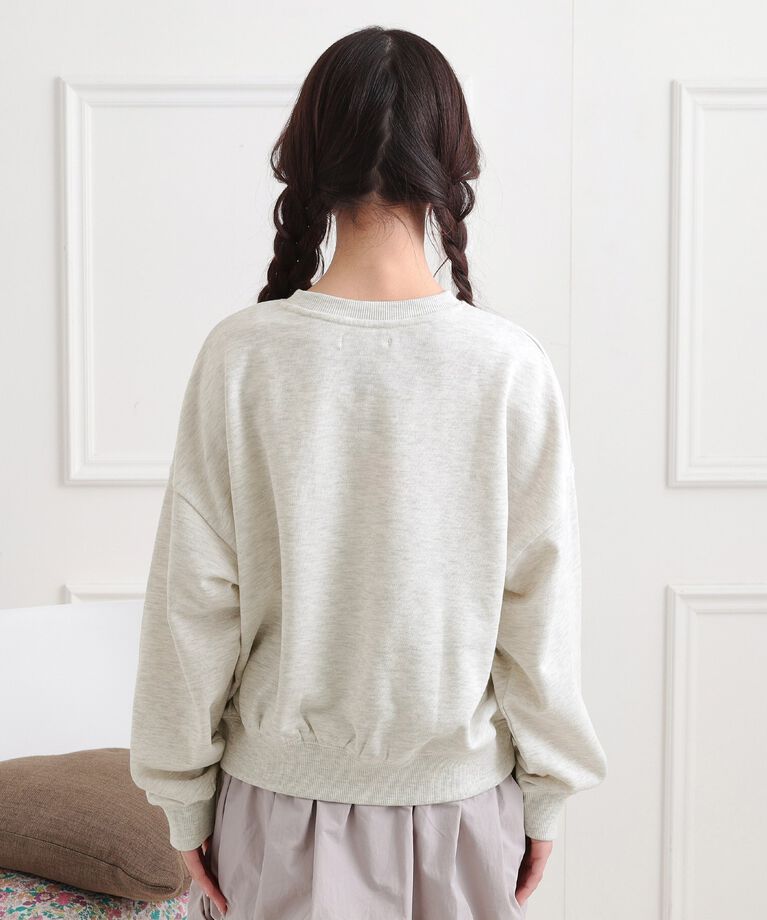 PINK-latte「ミニ裏かすれプリントプルオーバー」|Tシャツ・カットソー|