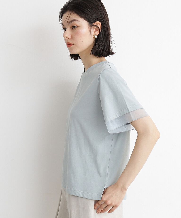 THE SHOP TK「【7.16新色入荷/UV/接触冷感/洗濯OK/毛玉になりにくい】袖シアーTシャツ」|Tシャツ・カットソー|