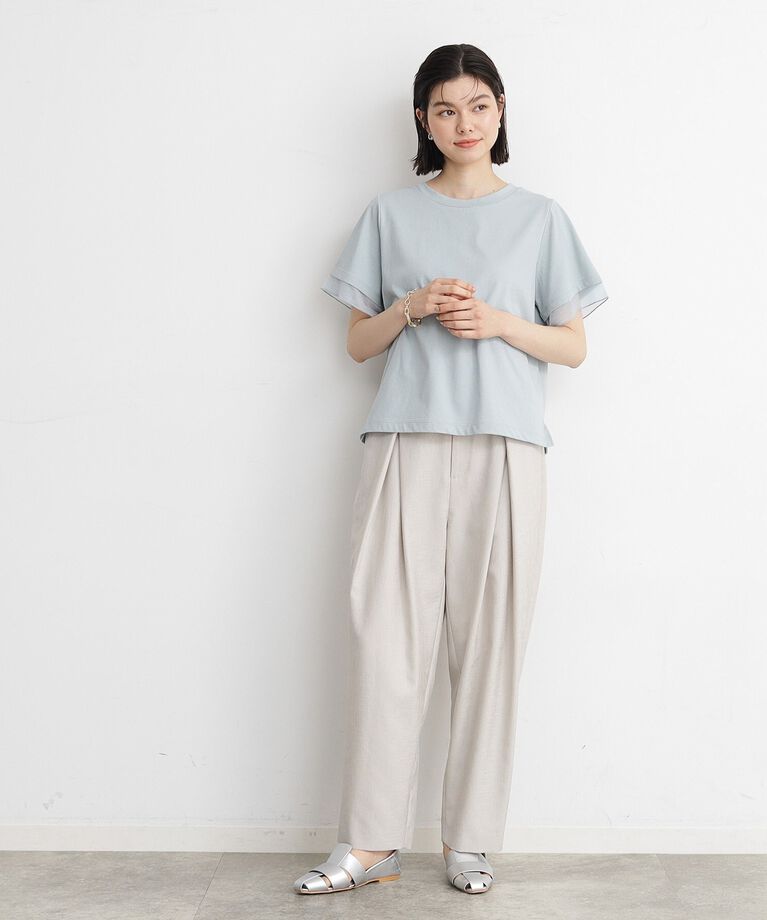 THE SHOP TK「【7.16新色入荷/UV/接触冷感/洗濯OK/毛玉になりにくい】袖シアーTシャツ」|Tシャツ・カットソー|