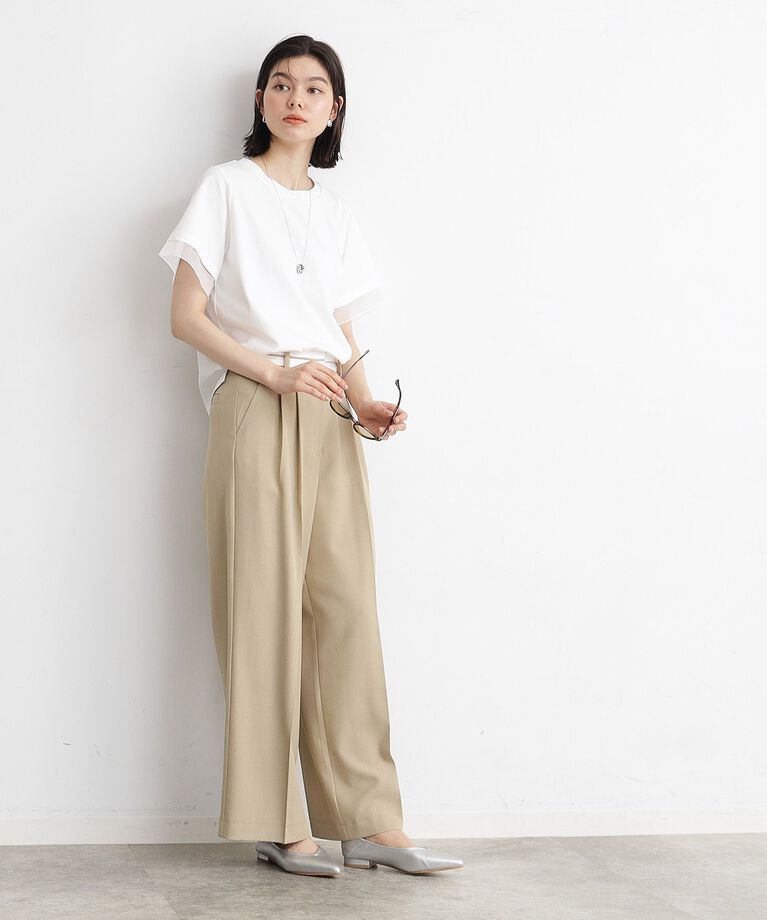 THE SHOP TK「【7.16新色入荷/UV/接触冷感/洗濯OK/毛玉になりにくい】袖シアーTシャツ」|Tシャツ・カットソー|