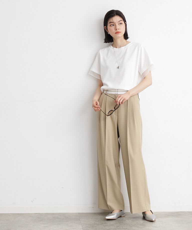THE SHOP TK「【7.16新色入荷/UV/接触冷感/洗濯OK/毛玉になりにくい】袖シアーTシャツ」|Tシャツ・カットソー|