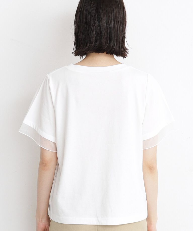 THE SHOP TK「【7.16新色入荷/UV/接触冷感/洗濯OK/毛玉になりにくい】袖シアーTシャツ」|Tシャツ・カットソー|