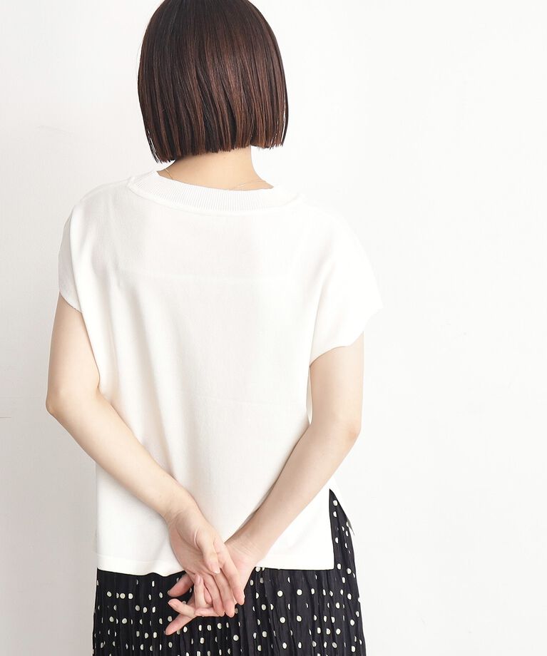 THE SHOP TK「【UVケア/さらりと柔らかい/洗える】フレンチスリーブニットTEE」|ニット・セーター|
