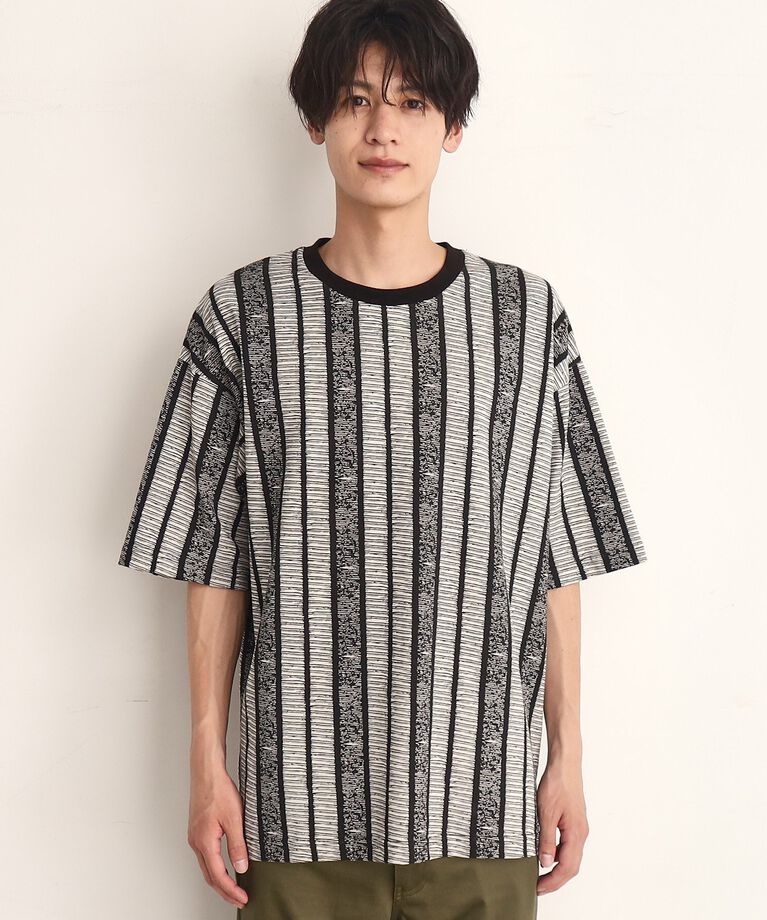 THE SHOP TK「ビッグシルエット総柄アソートTシャツ 幾何学／ドット／ストライプ／バックロゴ」|Tシャツ・カットソー|