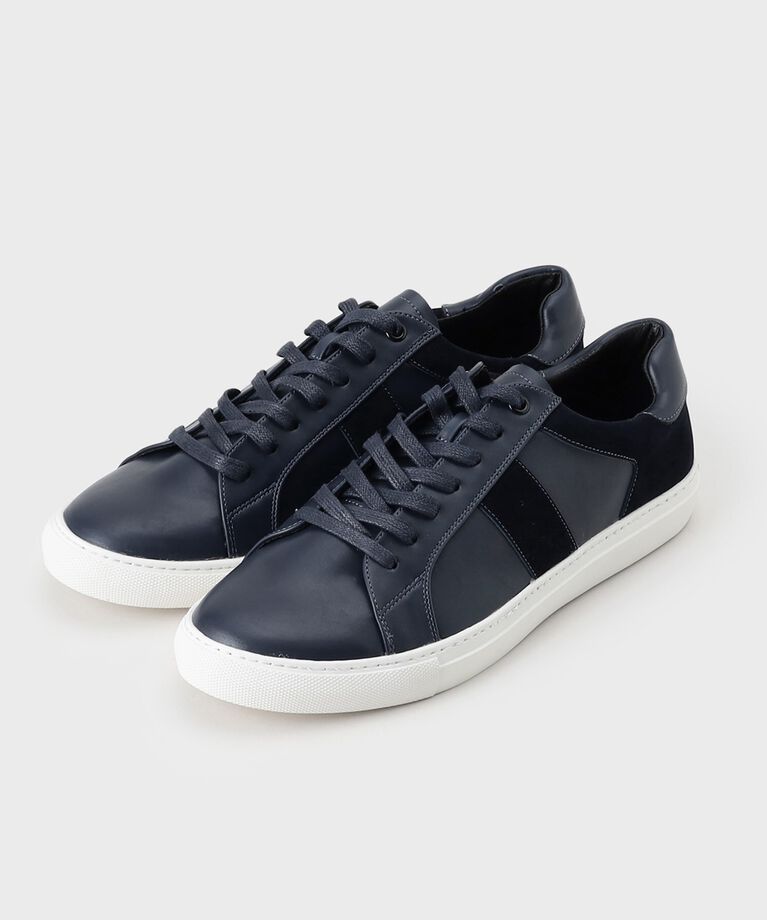 THE SHOP TK「フェイクレザーシューレーススニーカー」|ビジネス・ドレスシューズ|ネイビー(594)