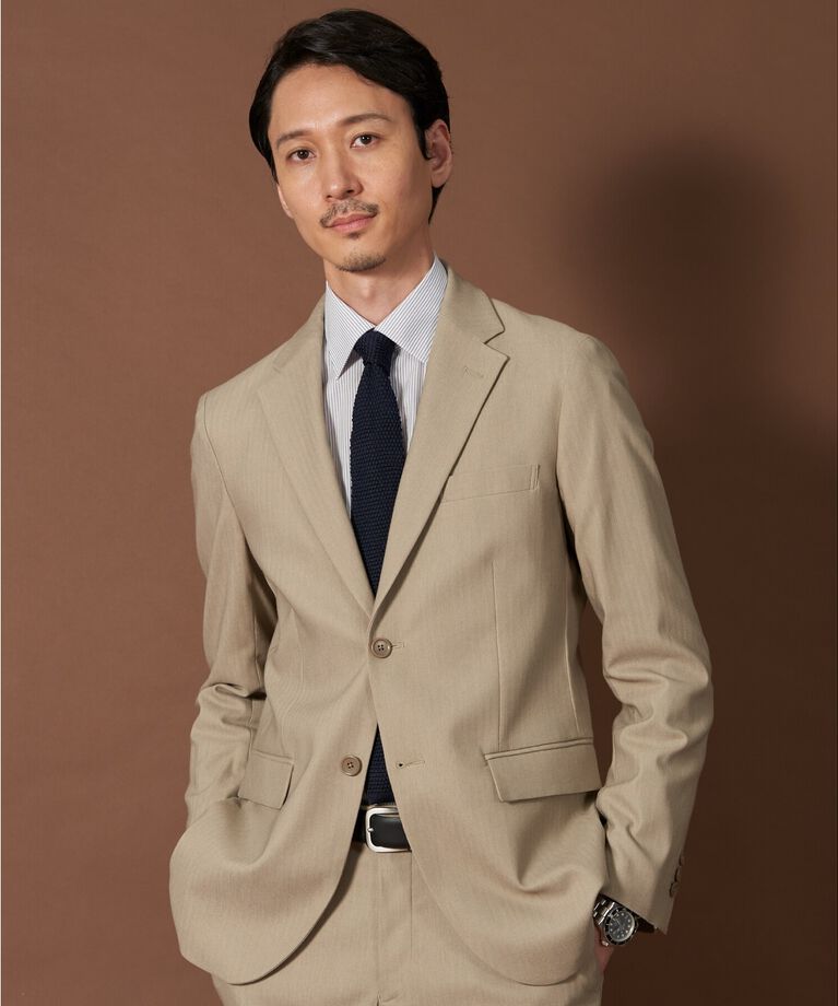 THE SHOP TK「サーモウォーカーヘリンボンジャケット【セットアップ可/ビジネス対応/ストレッチ素材/保温性〇】」|テーラードジャケット|