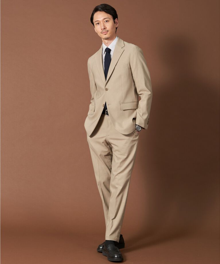 THE SHOP TK「サーモウォーカーヘリンボンジャケット【セットアップ可/ビジネス対応/ストレッチ素材/保温性〇】」|テーラードジャケット|