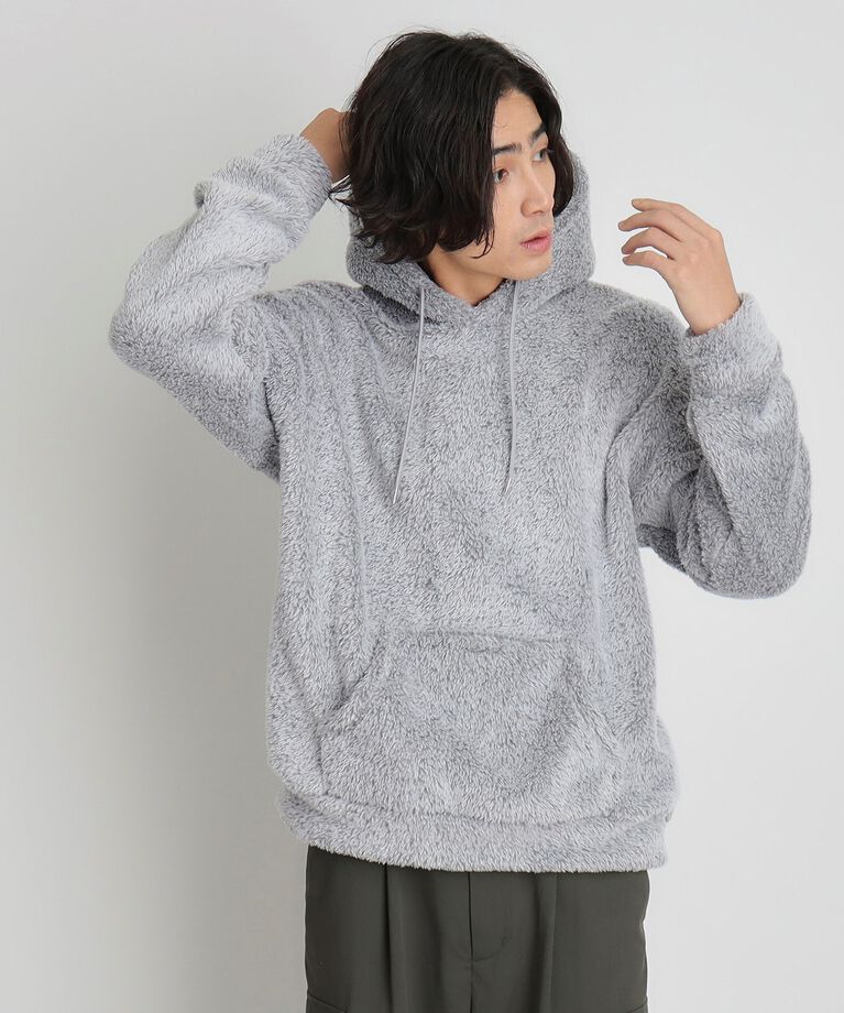 THE SHOP TK「ボアフリースプルオーバーパーカー」|パーカー|チャコールグレー(0