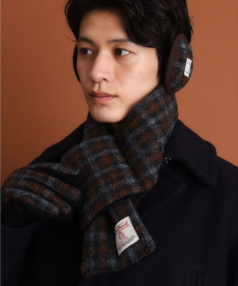 THE SHOP TK「【HARRIS TWEED／ハリスツイード】中綿入り差込マフラー」|ストール|ブルー(293)